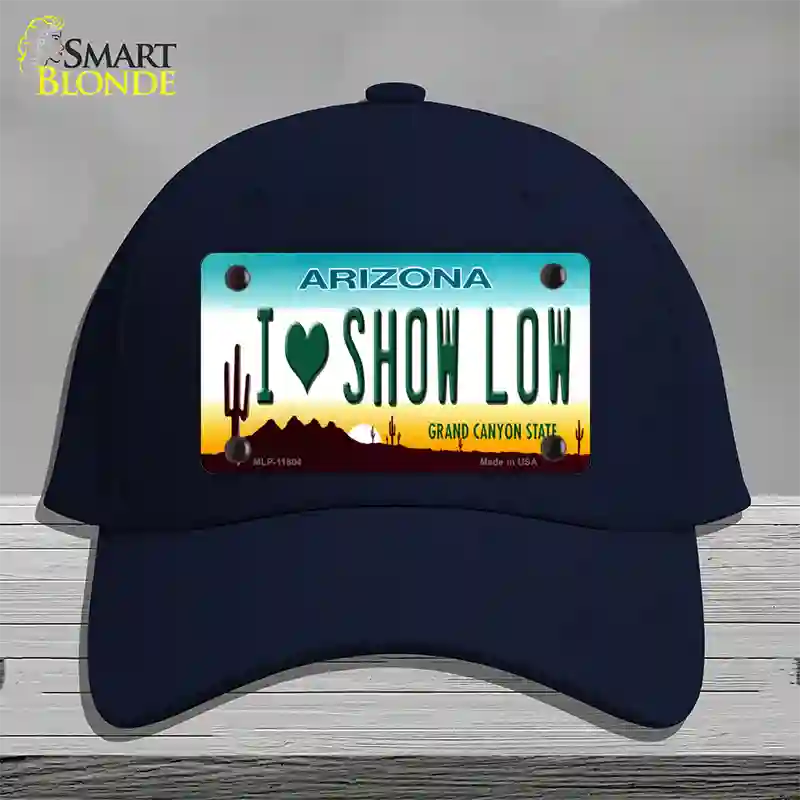 I Love Show Low Arizona Novelty License Plate Hat Cotton / Navy