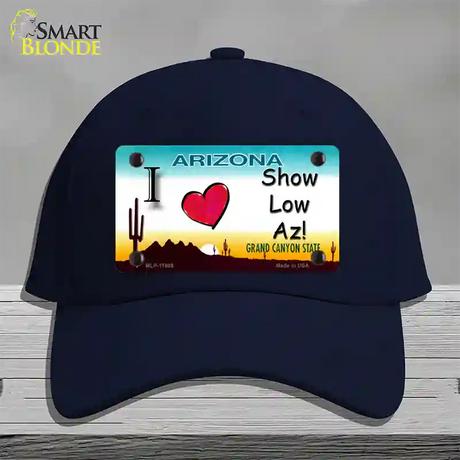 I Love Show Low AZ Novelty License Plate Hat Cotton / Navy