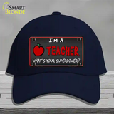 I Am A Teacher Novelty License Plate Hat Cotton / Navy