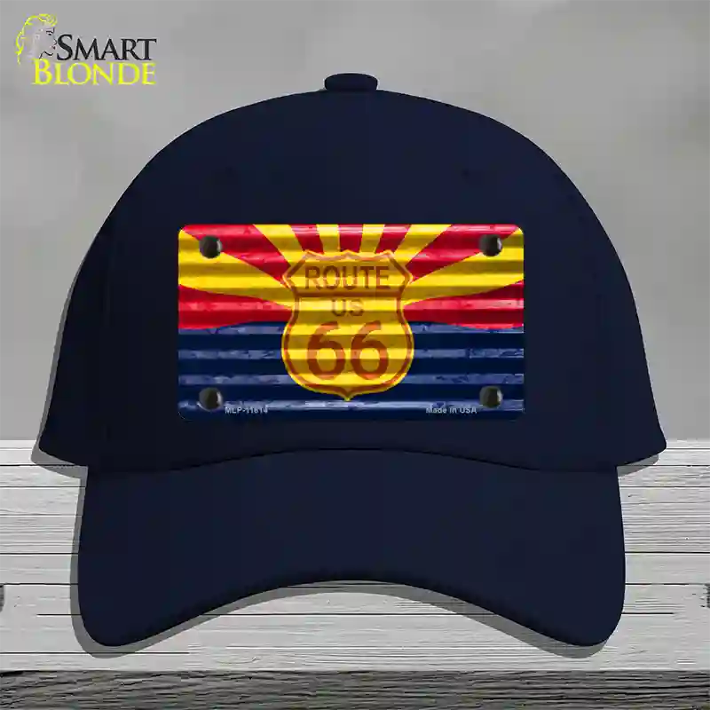 Route 66 Arizona Flag Novelty License Plate Hat Cotton / Navy