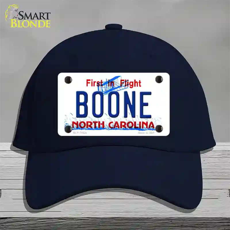 Boone North Carolina Novelty License Plate Hat Cotton / Navy