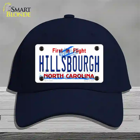 Hillsbourgh North Carolina Novelty License Plate Hat Cotton / Navy