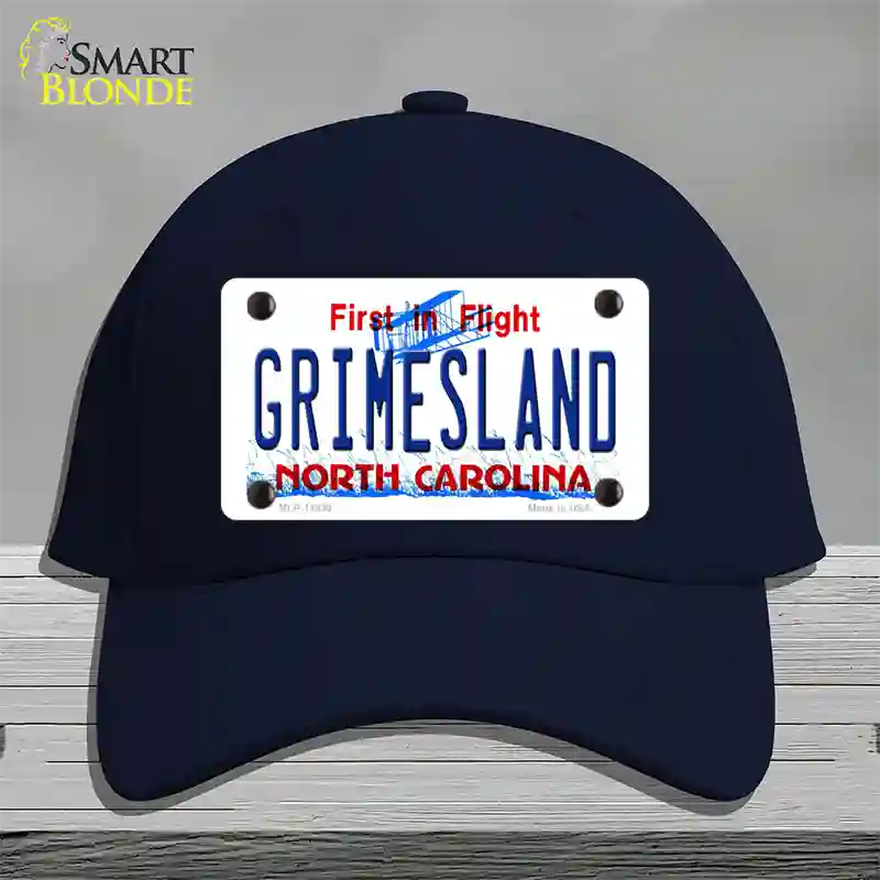 Grimesland North Carolina Novelty License Plate Hat Cotton / Navy