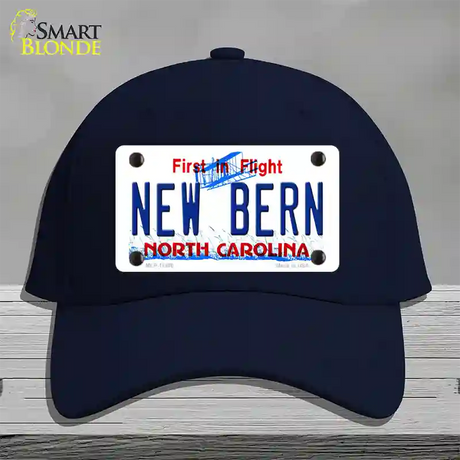 New Bern North Carolina Novelty License Plate Hat Cotton / Navy