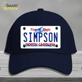 Simpson North Carolina Novelty License Plate Hat Cotton / Navy