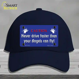 Never Drive Faster Than Angels Novelty License Plate Hat Cotton / Navy