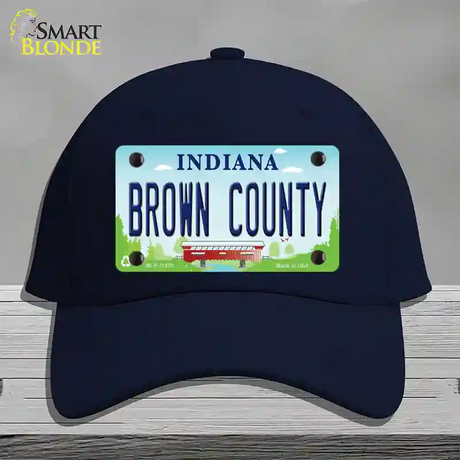 Brown County Indiana Novelty License Plate Hat Cotton / Navy