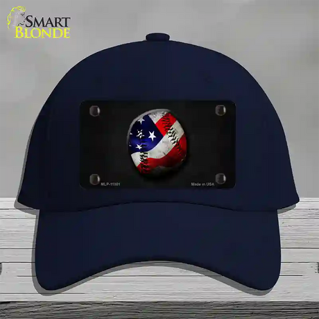 American Baseball Novelty License Plate Hat Cotton / Navy