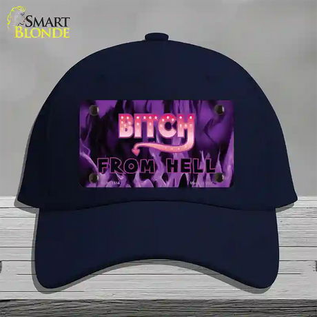 Bitch from Hell Novelty License Plate Hat Cotton / Navy