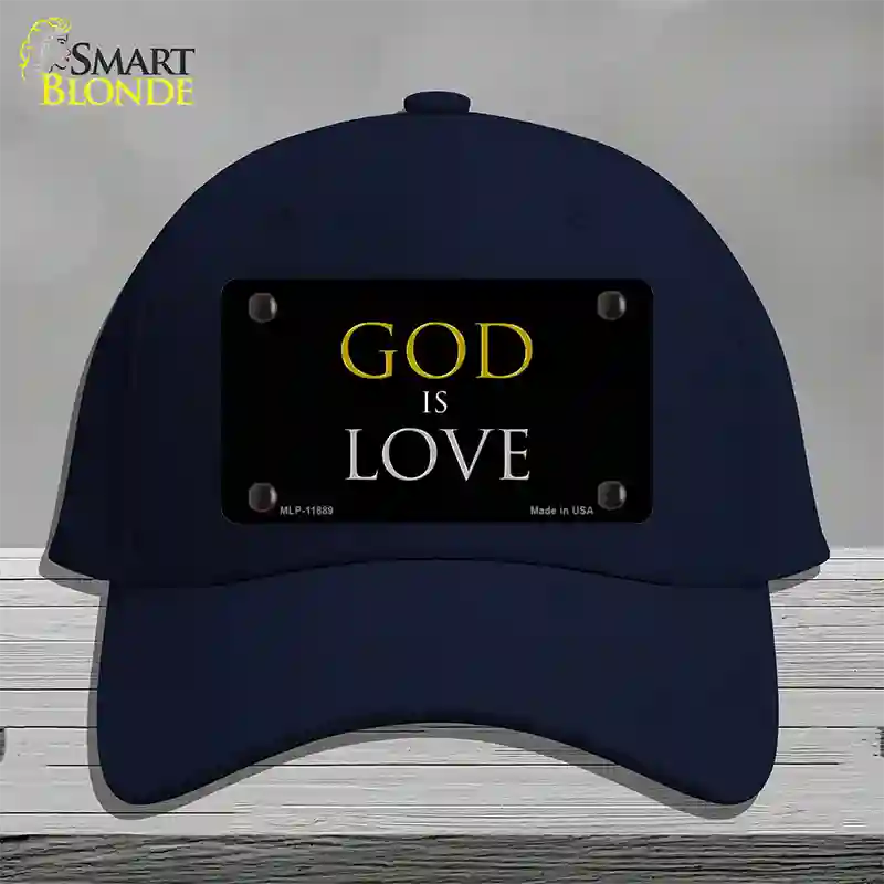 God Is Love Novelty License Plate Hat Cotton / Navy