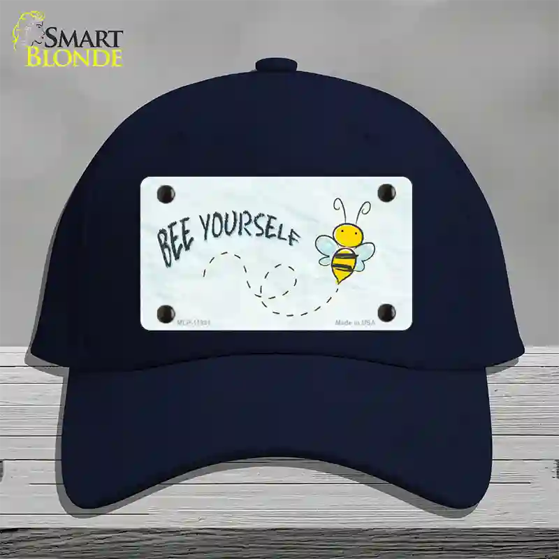 Bee Yourself Novelty License Plate Hat Cotton / Navy