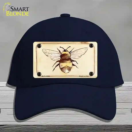 Bumble Bee Watercolor Novelty License Plate Hat Cotton / Navy