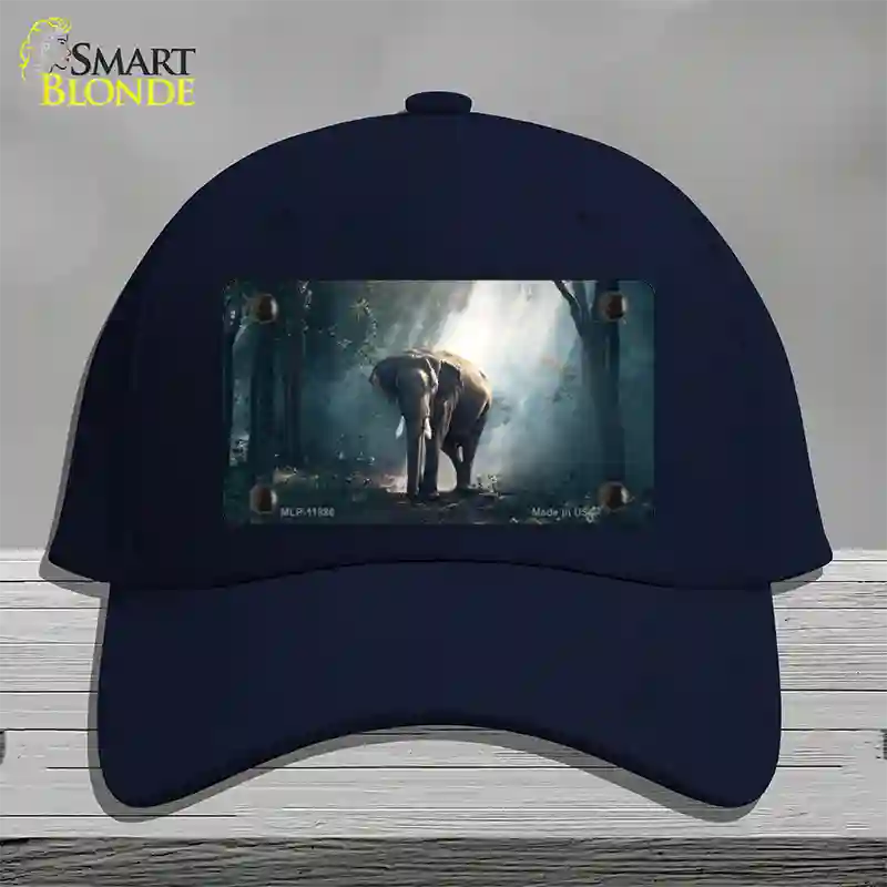 Elephant in the Woods Novelty License Plate Hat Cotton / Navy