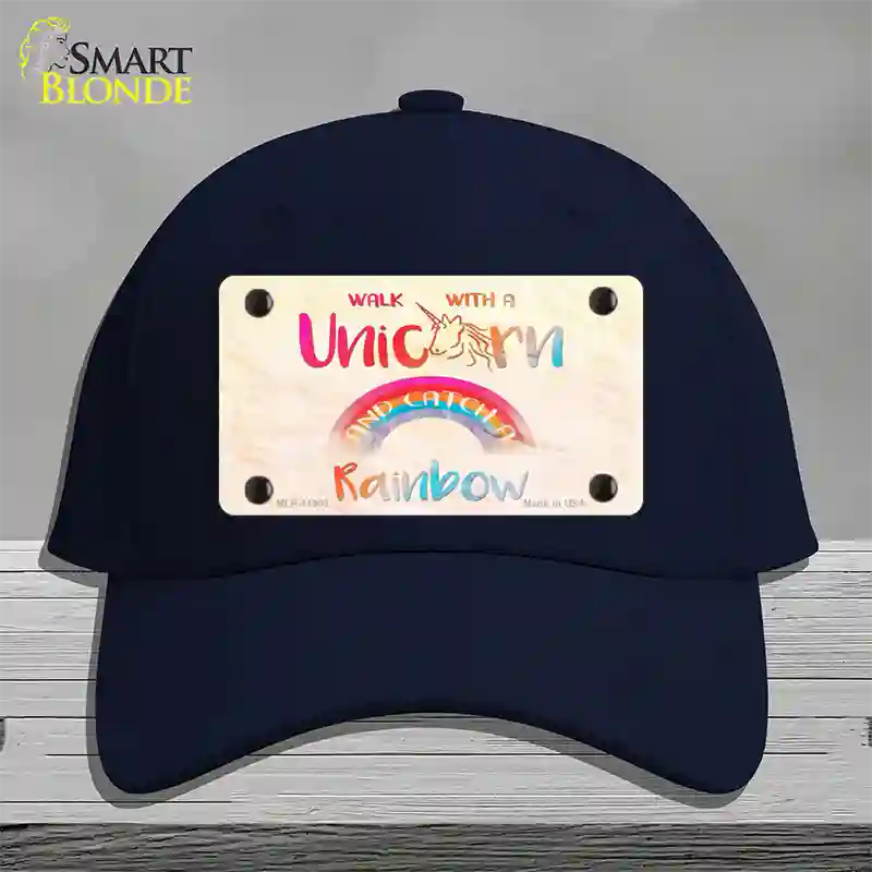 Walk with a Unicorn Novelty License Plate Hat Cotton / Navy