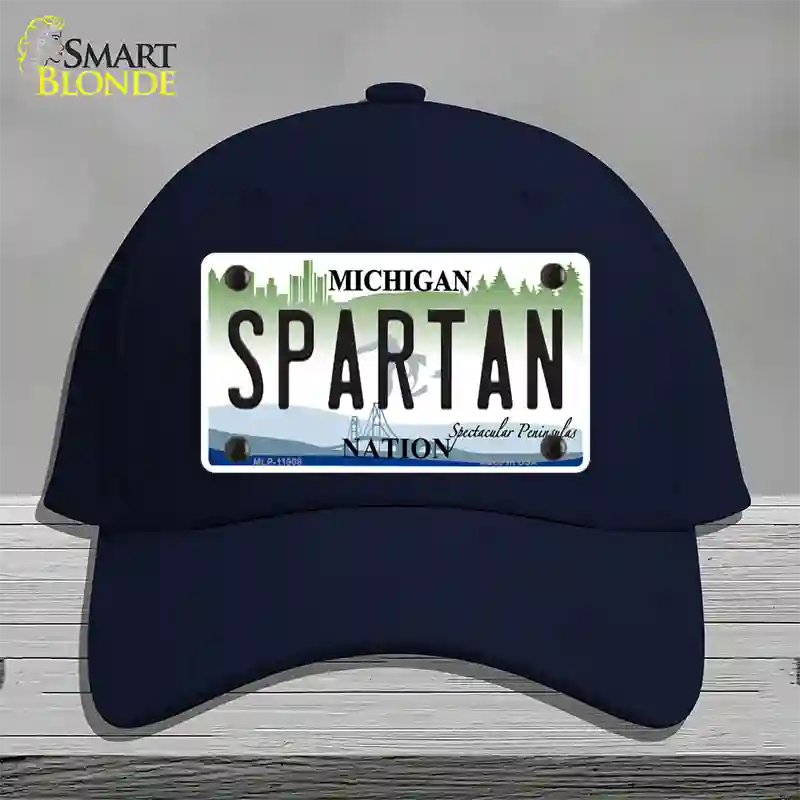 Michigan Spartan Novelty License Plate Hat Cotton / Navy