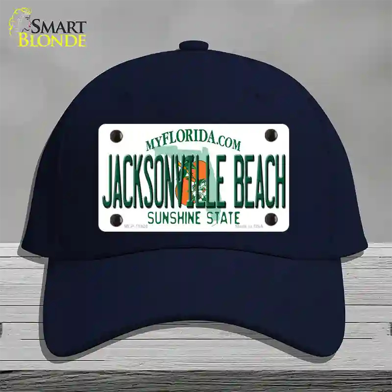 Florida Jacksonville Beach Novelty License Plate Hat Cotton / Navy