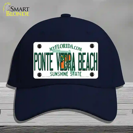 Florida Ponte Vedra Beach Novelty License Plate Hat Cotton / Navy