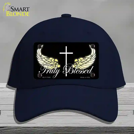 Truly Blessed Novelty License Plate Hat Cotton / Navy