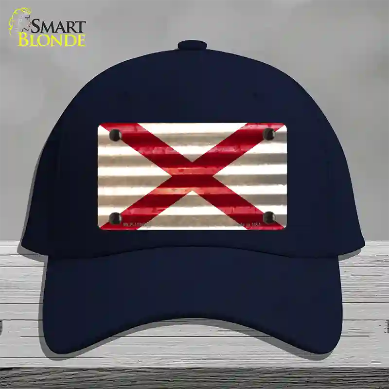 Alabama Corrugated Flag Novelty License Plate Hat Cotton / Navy