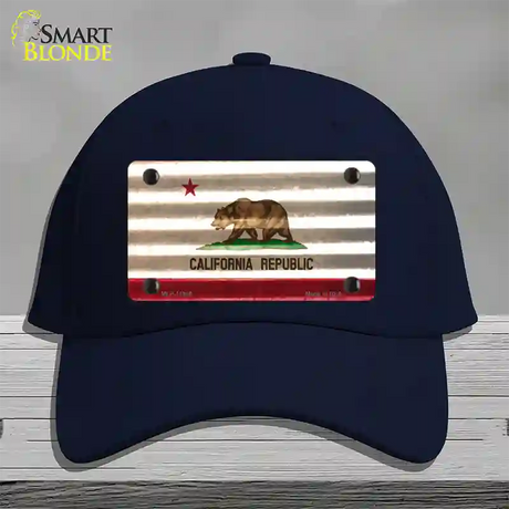 California Corrugated Flag Novelty License Plate Hat Cotton / Navy