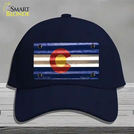 Colorado Corrugated Flag Novelty License Plate Hat Cotton / Navy