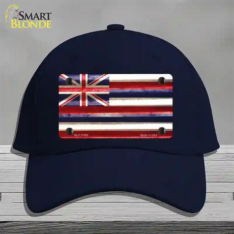 Hawaii Corrugated Flag Novelty License Plate Hat Cotton / Navy