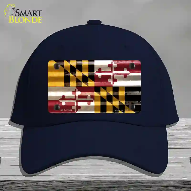 Maryland Corrugated Flag Novelty License Plate Hat Cotton / Navy