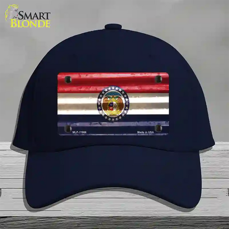 Missouri Corrugated Flag Novelty License Plate Hat Cotton / Navy