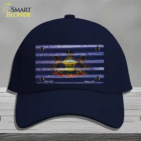 Pennsylvania Corrugated Flag Novelty License Plate Hat Cotton / Navy