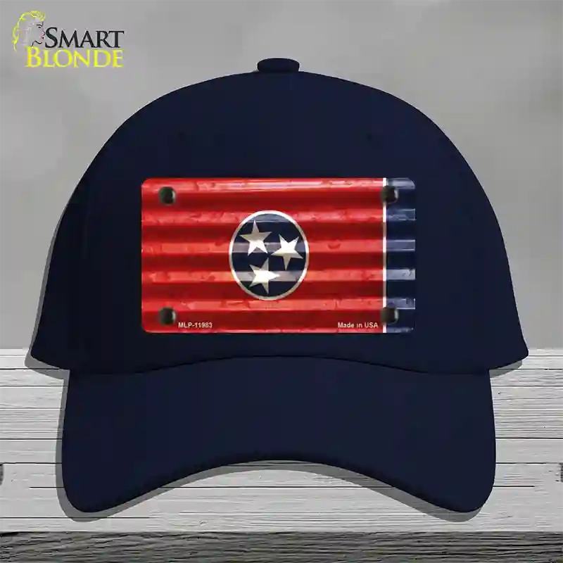 Tennessee Corrugated Flag Novelty License Plate Hat Cotton / Navy