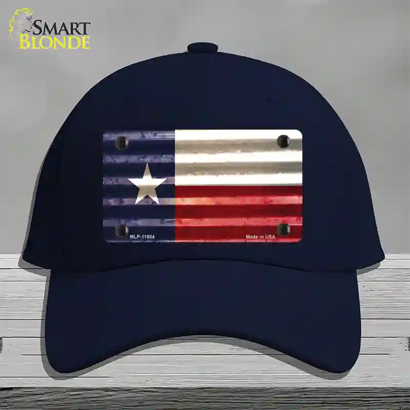 Texas Corrugated Flag Novelty License Plate Hat Cotton / Navy