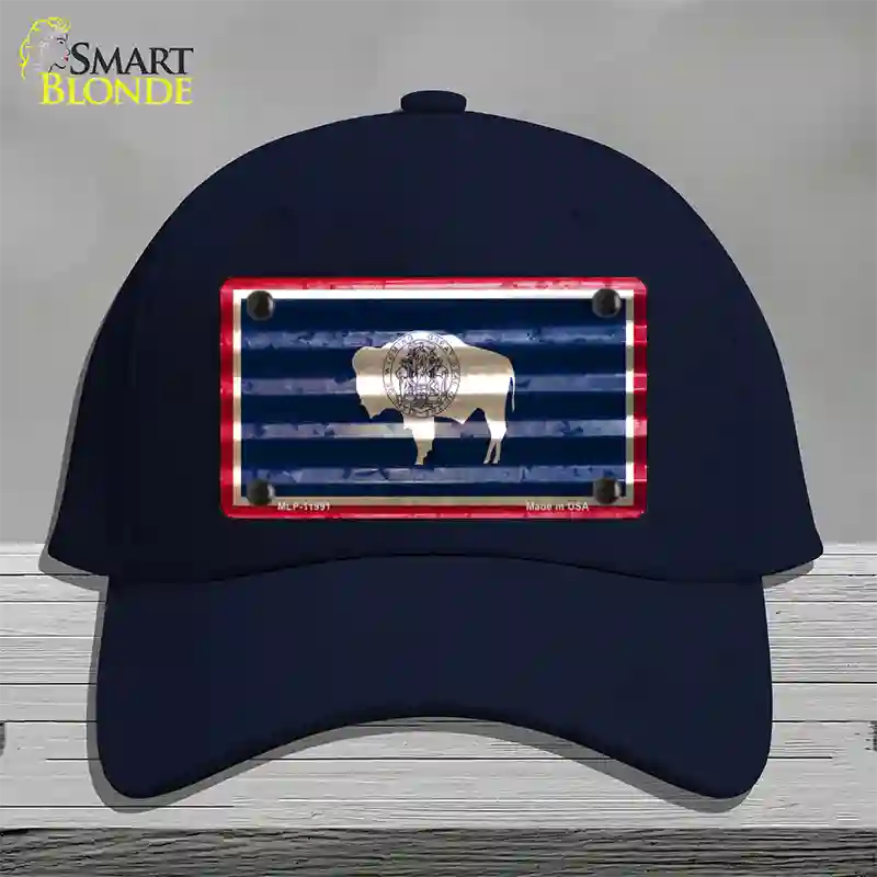 Wyoming Corrugated Flag Novelty License Plate Hat Cotton / Navy