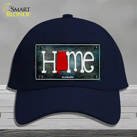 Alabama Home State Outline Novelty License Plate Hat Cotton / Navy