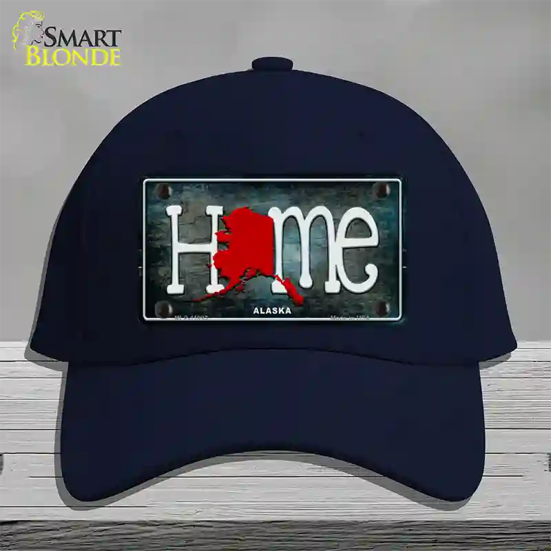 Alaska Home State Outline Novelty License Plate Hat Cotton / Navy