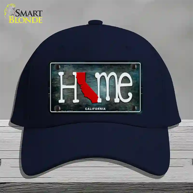 California Home State Outline Novelty License Plate Hat Cotton / Navy