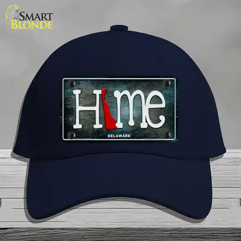 Delaware Home State Outline Novelty License Plate Hat Cotton / Navy