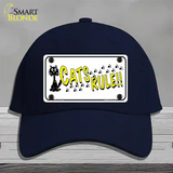 Cats Rule Novelty License Plate Hat Cotton / Navy