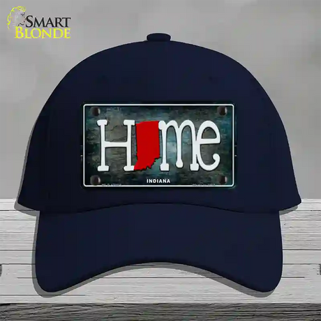 Indiana Home State Outline Novelty License Plate Hat Cotton / Navy