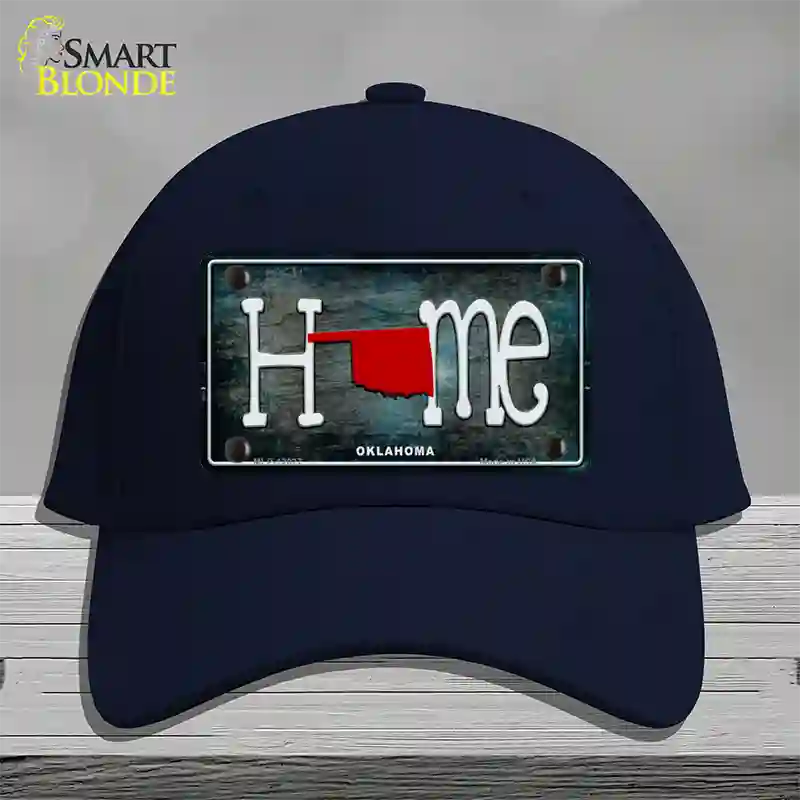 Oklahoma Home State Outline Novelty License Plate Hat Cotton / Navy