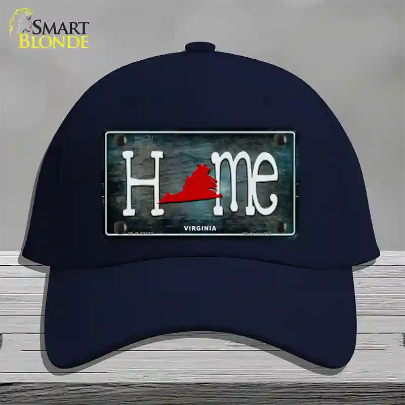 Virginia Home State Outline Novelty License Plate Hat Cotton / Navy