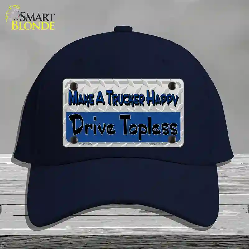 Make A Mesh Happy Novelty License Plate Hat Cotton / Navy