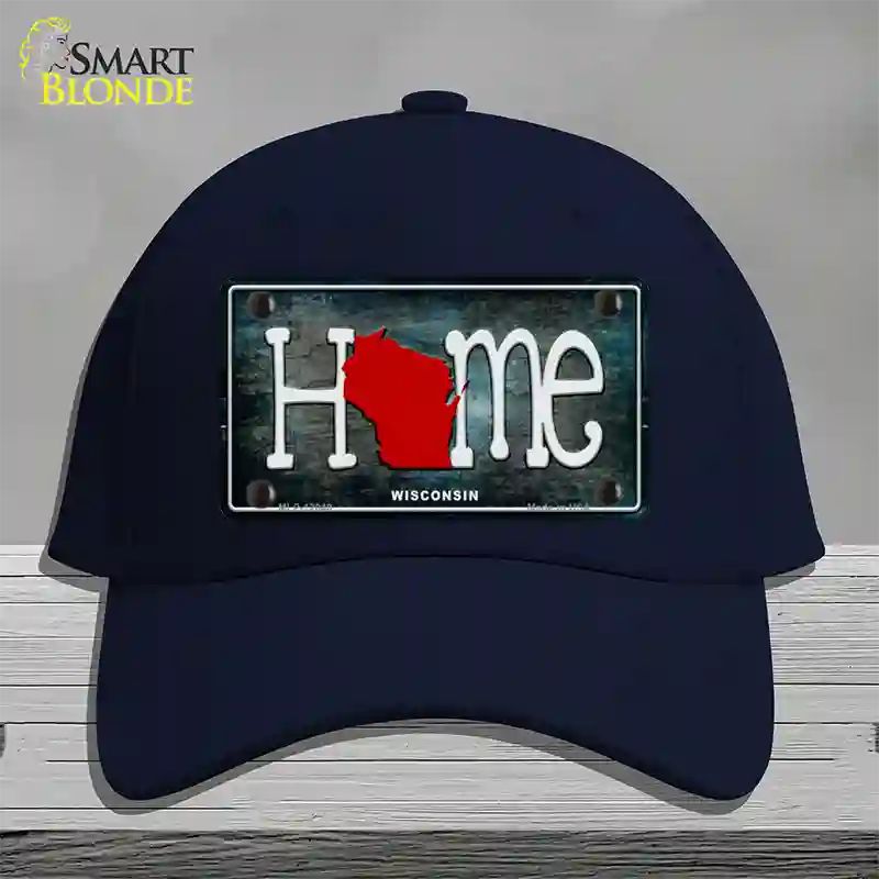 Wisconsin Home State Outline Novelty License Plate Hat Cotton / Navy