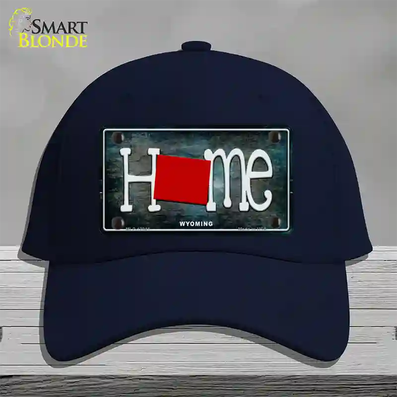 Wyoming Home State Outline Novelty License Plate Hat Cotton / Navy