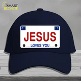 Jesus Loves You Novelty License Plate Hat Cotton / Navy