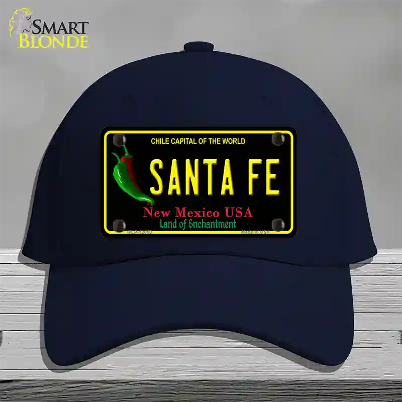 Santa Fe Black New Mexico Novelty License Plate Hat Cotton / Navy