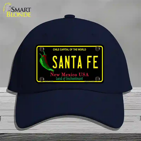 Santa Fe Black New Mexico Novelty License Plate Hat Cotton / Navy