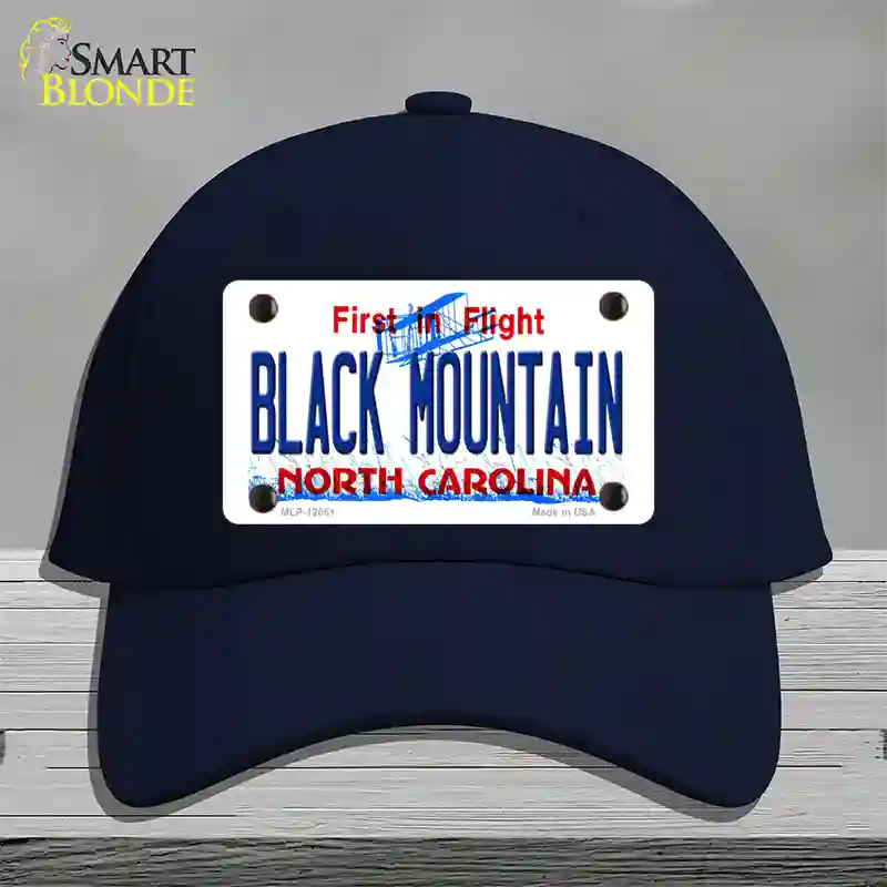 Black Mountain North Carolina Novelty License Plate Hat Cotton / Navy