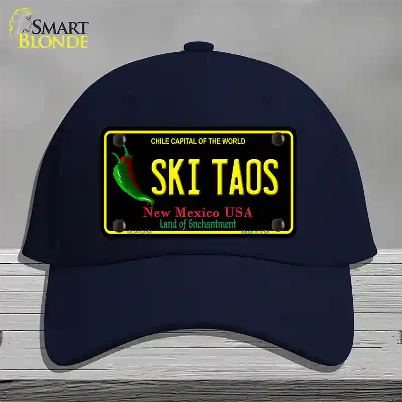 Ski Taos Black New Mexico Novelty License Plate Hat Cotton / Navy