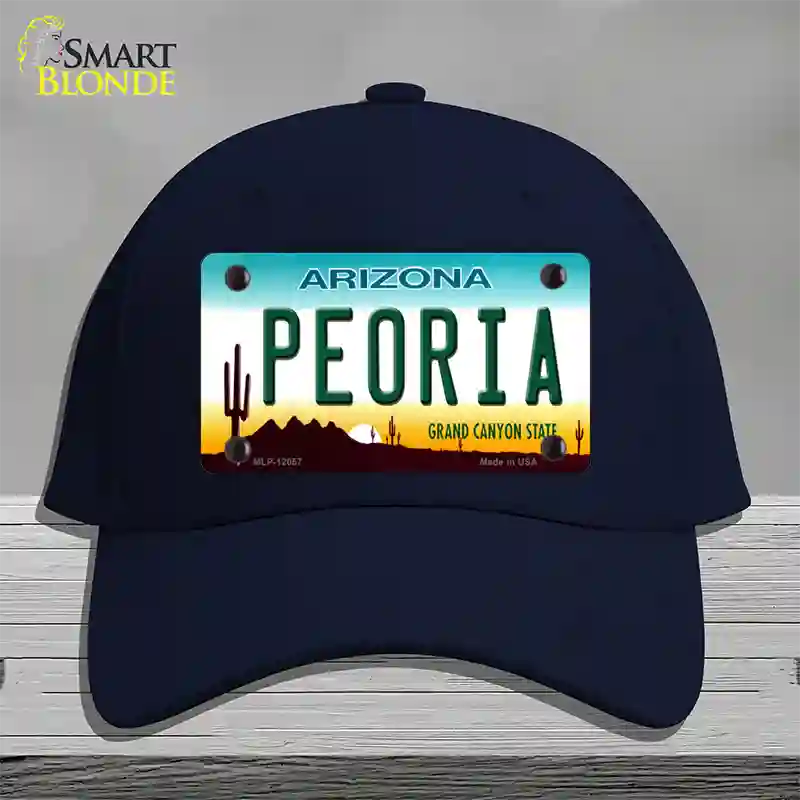 Peoria Arizona Novelty License Plate Hat Cotton / Navy