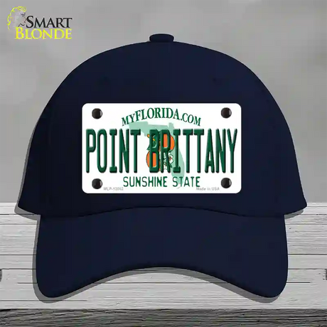 Florida Point Brittany Novelty License Plate Hat Cotton / Navy